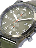 Michael Kors Panorama Green Dial Green Leather Strap Watch for Men - MK9199