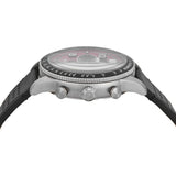 Fossil Tourer Red Dial Black Leather Strap Watch for Men - FS6086