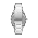 Fossil Everett Black Dial Silver Steel Strap Watch for Men- FS5821