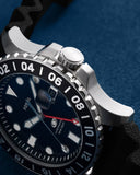 Fossil GMT Blue Dial Silver Steel Strap Watch for Men - FS5991