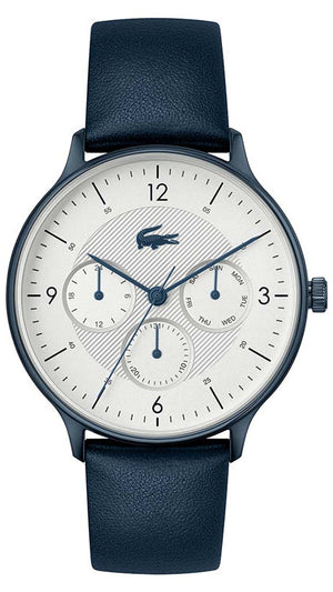 Lacoste Club White Dial Blue Leather Strap Watch for Men - 2011140