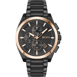 Hugo Boss Grandmaster Chronograph Black Dial Black Steel Strap Watch for Men - 1513885