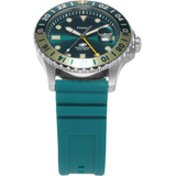 Fossil GMT Green Dial Blue Silicon Strap Watch for Men - FS5992