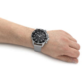Hugo Boss Admiral Chronograph Black Dial Silver Mesh Bracelet Watch for Men - 1513904
