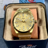 Fossil Everett Gold Dial Gold Steel Strap Watch for Men- FS5965
