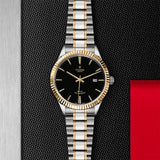 Tudor Style Automatic Black Dial Two Tone Steel Strap Watch for Men - M12713-0005