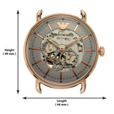 Emporio Armani Meccanico Automatic White Dial Brown Leather Strap Watch For Men - AR60027