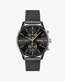 Hugo Boss Associate Chronograph Black Dial Black Mesh Bracelet Watch for Men - 1513811
