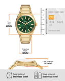 Fossil Everett Green Dial Gold Steel Strap Watch for Men- FS6090