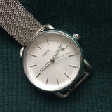 Fossil Commuter White Dial Silver Steel Strap Watch for Women - ES4331