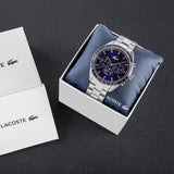 Lacoste Boston Blue Dial Silver Steel Strap Watch for Men - 2011081