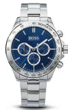 Hugo Boss Ikon Chronograph Blue Dial Silver Steel Strap Watch for Men - 1512963
