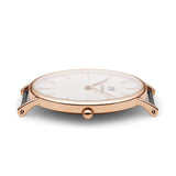 Daniel Wellington Classic Swansea White Dial Two Tone Nylon Strap Watch For Women - 0504DW