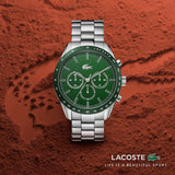Lacoste Boston Green Dial Silver Steel Strap Watch for Men - 2011080