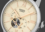 Fossil Townsman Beige Dial Brown Leather Strap Watch for Men - ME3266