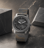 Fossil Machine Gray Dial Gray Steel Strap Watch for Men - FS5588