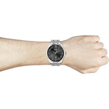 Hugo Boss Oxygen Chronograph Grey Dial Silver Steel Strap Watch for Men - 1513596