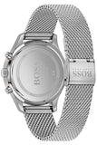 Hugo Boss Associate Chronograph Black Dial Silver Mesh Bracelet Watch for Men - 1513805