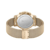 Hugo Boss Integrity Chronograph Black Dial Rose Gold Mesh Bracelet Watch for Men - 1513808
