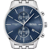 Hugo Boss Associate Chronograph Blue Dial Silver Steel Strap Watch for Men - 1513839