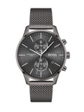Hugo Boss Associate Chronograph Grey Dial Grey Mesh Bracelet Watch for Men - 1513870