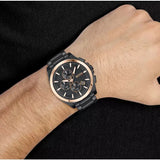Hugo Boss Grandmaster Chronograph Black Dial Black Steel Strap Watch for Men - 1513885