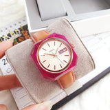 Fossil Candy White Dial Brown Leather Strap Watch for Women - ES3539