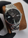 Omega De Ville Prestige Co-Axial Black Dial Silver Steel Strap Watch for Men - 424.10.40.20.01.001