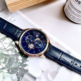 Tommy Hilfiger Weston Chronograph Blue Dial Blue Leather Strap Watch For Men - 1710503