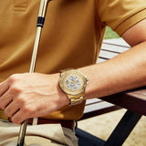 Fossil Bannon Gold Dial Gold Steel Strap Watch for Men - BQ2680