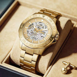 Fossil Bannon Gold Dial Gold Steel Strap Watch for Men - BQ2680
