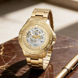 Fossil Bannon Gold Dial Gold Steel Strap Watch for Men - BQ2680