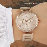 Tommy Hilfiger Sophia Rose Gold Dial Rose Gold Steel Strap Watch for Women - 1782696