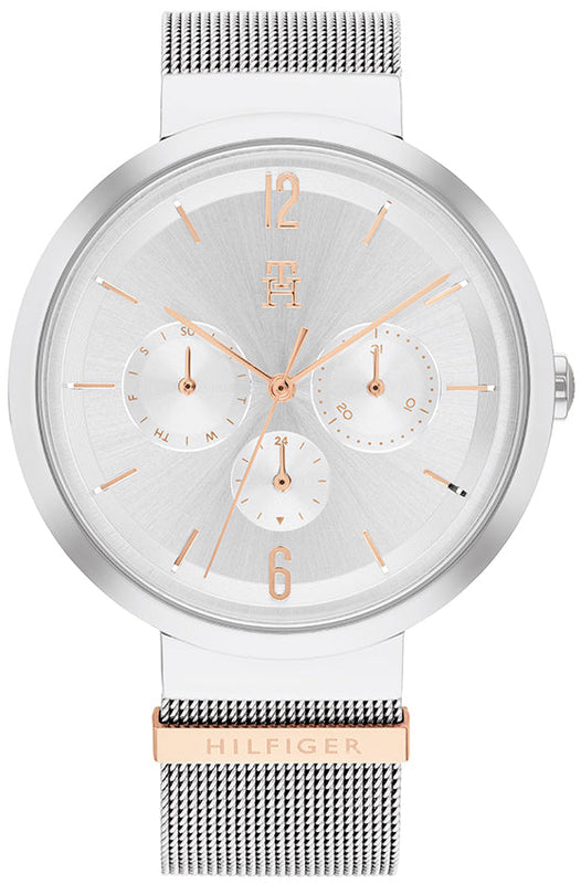 Tommy Hilfiger Lidia Silver Dial Silver Mesh Strap Watch for Women - 1782537
