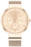 Tommy Hilfiger Lidia Rose Gold Dial Rose Gold Mesh Strap Watch for Women - 1782538