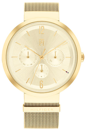 Tommy Hilfiger Lidia Gold Dial Gold Mesh Strap Watch for Women - 1782539
