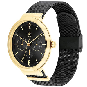 Tommy Hilfiger Lidia Black Dial Black Mesh Strap Watch for Women  - 1782540