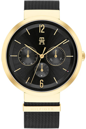 Tommy Hilfiger Lidia Black Dial Black Mesh Strap Watch for Women  - 1782540