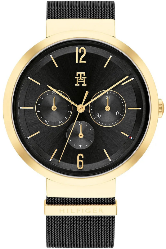 Tommy Hilfiger Lidia Black Dial Black Mesh Strap Watch for Women  - 1782540