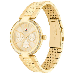 Tommy Hilfiger Sophia  Gold Dial Gold Steel Strap Watch for Women - 1782697