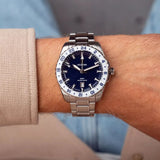 Tommy Hilfiger TH85 Blue Dial Silver Steel Strap Watch for Men - 1792132
