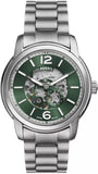 Fossil Heritage Green Dial Silver Steel Strap Watch for Men - ME3262