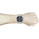 Hugo Boss Integrity Chronograph Blue Dial Silver Steel Strap Watch for Men - 1513779