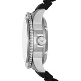 Emporio Armani Sea Explorer Meccanico Automatic Black Dial Black Silicone Strap Watch For Men - AR60062