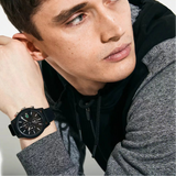 Lacoste 12.12 Black Dial Black Silicone Strap Watch for Men - 2010972