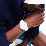 Lacoste 12.12 White Dial White Silicon Strap Watch for Men - 2010974