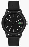 Lacoste 12.12 Black Dial Black Silicon Strap Watch for Men - 2010986