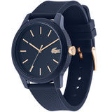 Lacoste 12.12 Navy Blue Dial Navy Blue Silicone Strap Watch for Men - 2011011