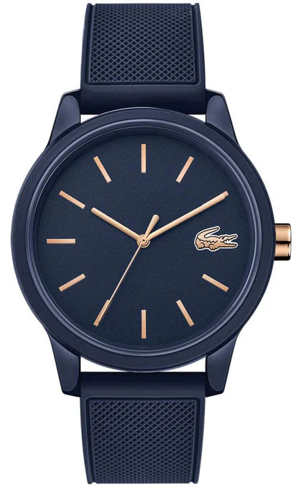 Lacoste 12.12 Navy Blue Dial Navy Blue Silicone Strap Watch for Men - 2011011