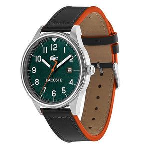 Lacoste Continental Green Dial 2 Tone Leather Strap Watch for Men - 2011019
